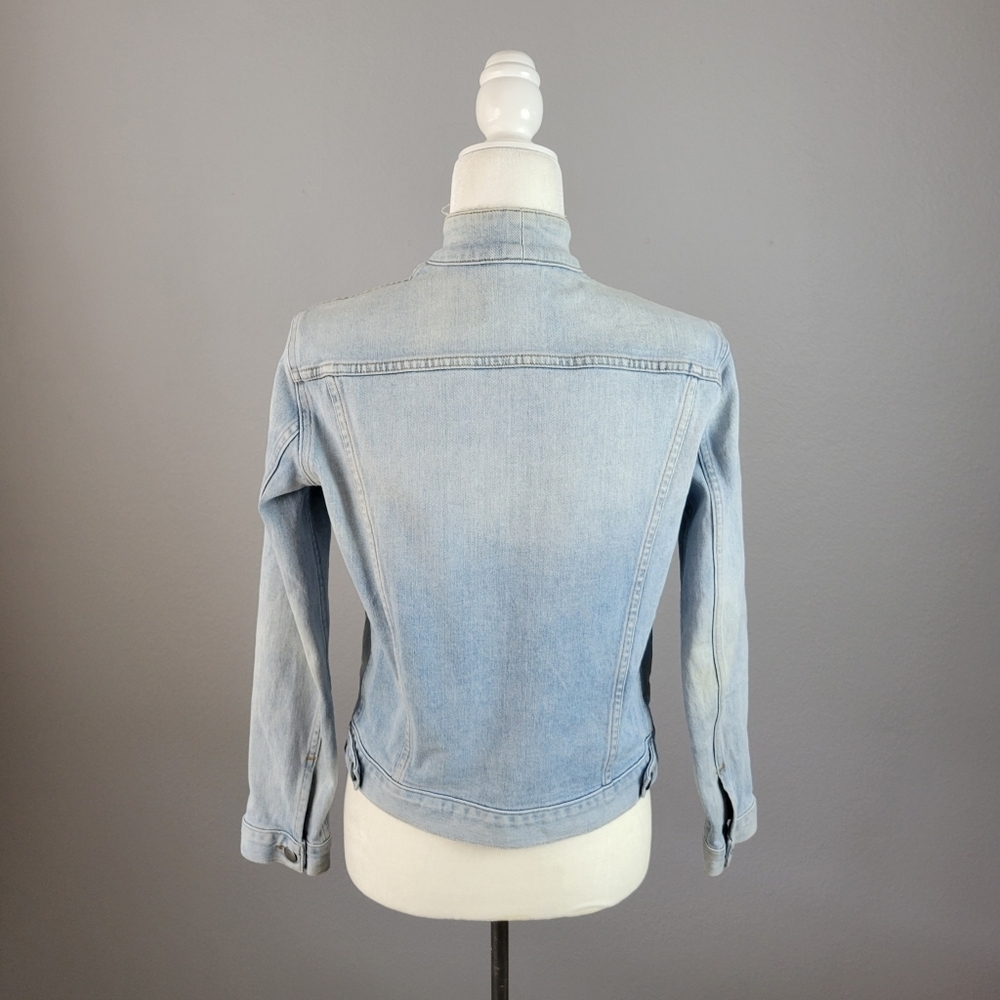FRAME // le tie neck button front slim fit soft stretch denim jacket littleton - Picture 12 of 16